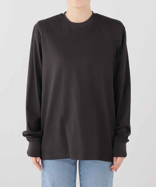IENA(イエナ)の「BOWTE/バウト SUPIMA COTTON SHOULDER TEE Tシャツ 262-02-0001(Tシャツ/カットソー・レディース・ホワイト/チャコールグレー・FREE)」の6枚目の写真