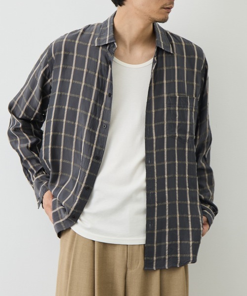 marka（マーカ）の「【MARKAWARE/marka/マーカ】SEMI SPREAD COLLAR SHIRT（シャツ/ブラウス・メンズ・ブラウン/グレー・2）」の2枚目の写真