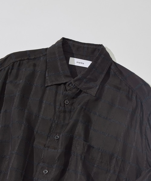 marka（マーカ）の「【MARKAWARE/marka/マーカ】SEMI SPREAD COLLAR SHIRT（シャツ/ブラウス・メンズ・ブラウン/グレー・2）」の4枚目の写真