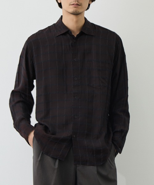 marka（マーカ）の「【MARKAWARE/marka/マーカ】SEMI SPREAD COLLAR SHIRT（シャツ/ブラウス・メンズ・ブラウン/グレー・2）」の7枚目の写真