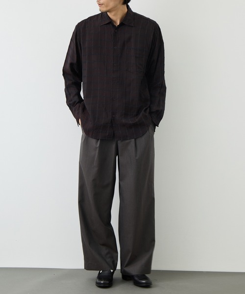 marka（マーカ）の「【MARKAWARE/marka/マーカ】SEMI SPREAD COLLAR SHIRT（シャツ/ブラウス・メンズ・ブラウン/グレー・2）」の9枚目の写真