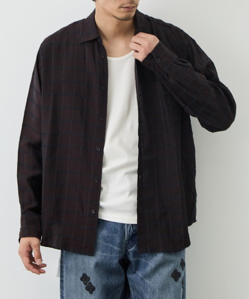 marka（マーカ）の「【MARKAWARE/marka/マーカ】SEMI SPREAD COLLAR SHIRT（シャツ/ブラウス・メンズ・ブラウン/グレー・2）」の11枚目の写真