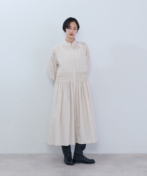 ADIEU TRISTESSE(アデュートリステス)の「インドコットンポプリンワンピース(シャツワンピース・レディース・ブラック/アイボリー・38)」の2枚目の写真