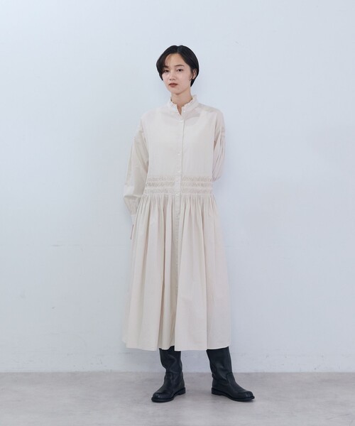 ADIEU TRISTESSE(アデュートリステス)の「インドコットンポプリンワンピース(シャツワンピース・レディース・ブラック/アイボリー・38)」の13枚目の写真