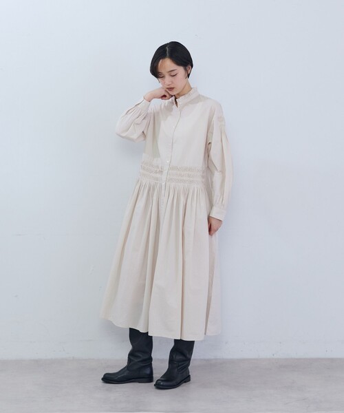 ADIEU TRISTESSE(アデュートリステス)の「インドコットンポプリンワンピース(シャツワンピース・レディース・ブラック/アイボリー・38)」の14枚目の写真