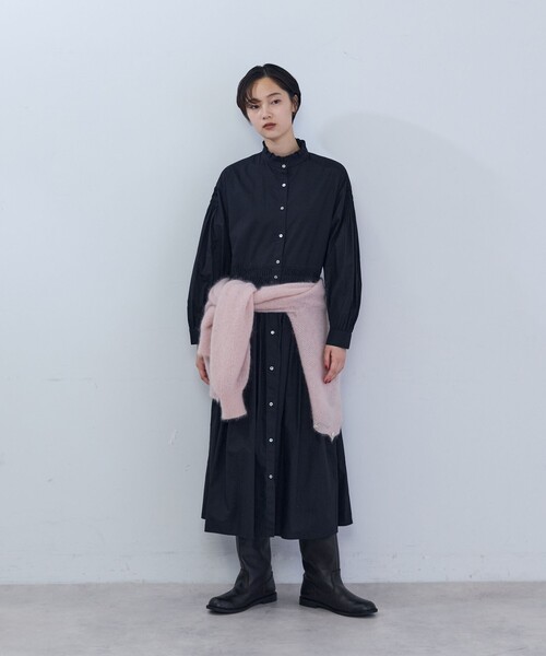 ADIEU TRISTESSE(アデュートリステス)の「インドコットンポプリンワンピース(シャツワンピース・レディース・ブラック/アイボリー・38)」の8枚目の写真