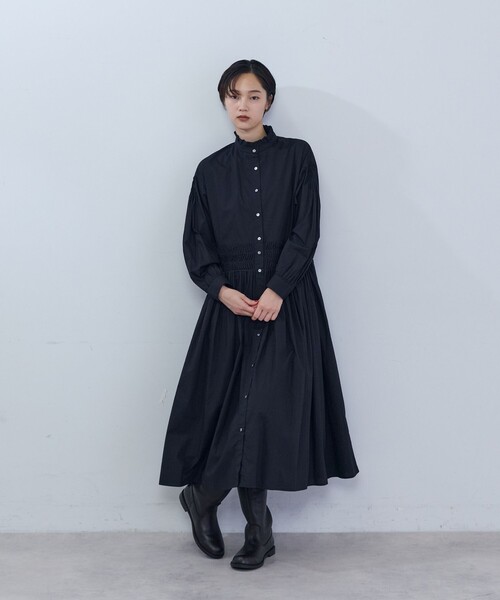 ADIEU TRISTESSE(アデュートリステス)の「インドコットンポプリンワンピース(シャツワンピース・レディース・ブラック/アイボリー・38)」の10枚目の写真