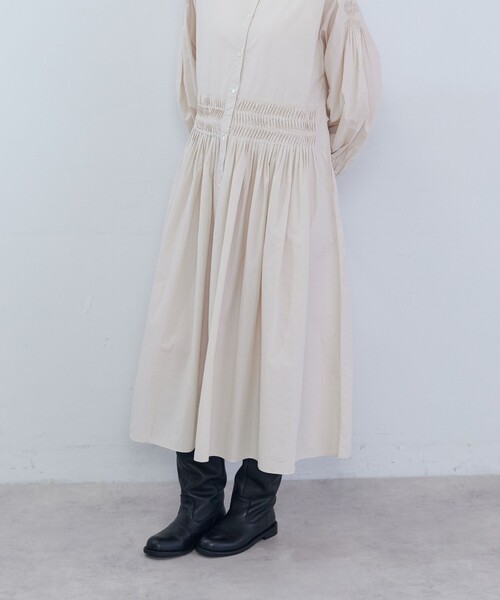 ADIEU TRISTESSE(アデュートリステス)の「インドコットンポプリンワンピース(シャツワンピース・レディース・ブラック/アイボリー・38)」の6枚目の写真