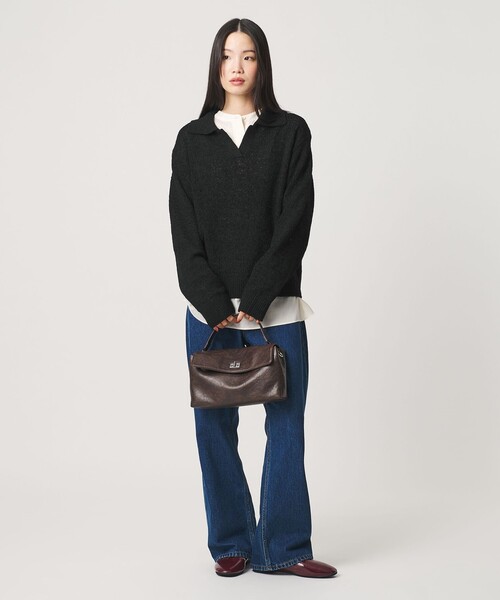 BEAUTY&YOUTH UNITED ARROWS（ビューティーアンドユースユナイテッドアローズ）の「テープヤーン スキッパー ニットプルオーバー ウォッシャブル（ニット/セーター・レディース・オフホワイト/ピンク/ブラック・FREE）」の6枚目の写真
