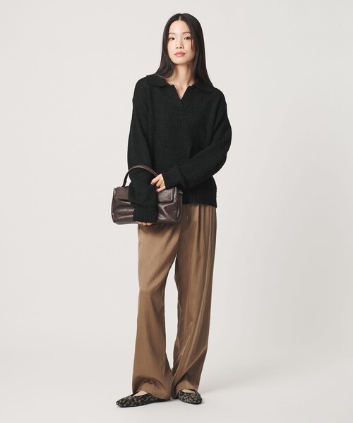BEAUTY&YOUTH UNITED ARROWS（ビューティーアンドユースユナイテッドアローズ）の「テープヤーン スキッパー ニットプルオーバー ウォッシャブル（ニット/セーター・レディース・オフホワイト/ピンク/ブラック・FREE）」の15枚目の写真
