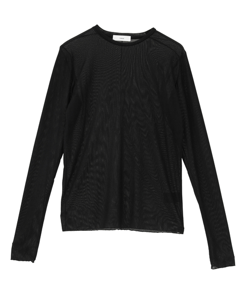 Liesse（リエス）の「起毛チュール シアーフィットカットソー（Tシャツ/カットソー・レディース・オフホワイト/ブラック・FREE）」の2枚目の写真