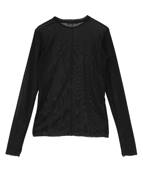Liesse（リエス）の「起毛チュール シアーフィットカットソー（Tシャツ/カットソー・レディース・オフホワイト/ブラック・FREE）」の3枚目の写真