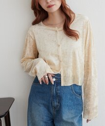 【WEB限定】フロッキーメッシュ前後2WAYカーディガン
