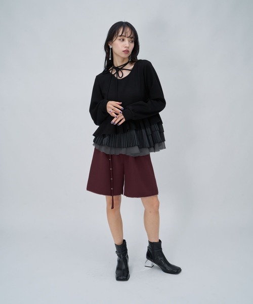 HARE(ハレ)の「フリルレイヤーカットソー(HARE)(Tシャツ/カットソー・レディース・ブラック/アイボリー・FREE)」の8枚目の写真
