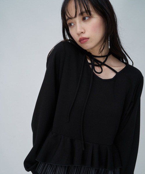 HARE(ハレ)の「フリルレイヤーカットソー(HARE)(Tシャツ/カットソー・レディース・ブラック/アイボリー・FREE)」の17枚目の写真
