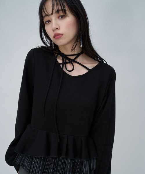 HARE(ハレ)の「フリルレイヤーカットソー(HARE)(Tシャツ/カットソー・レディース・ブラック/アイボリー・FREE)」の18枚目の写真