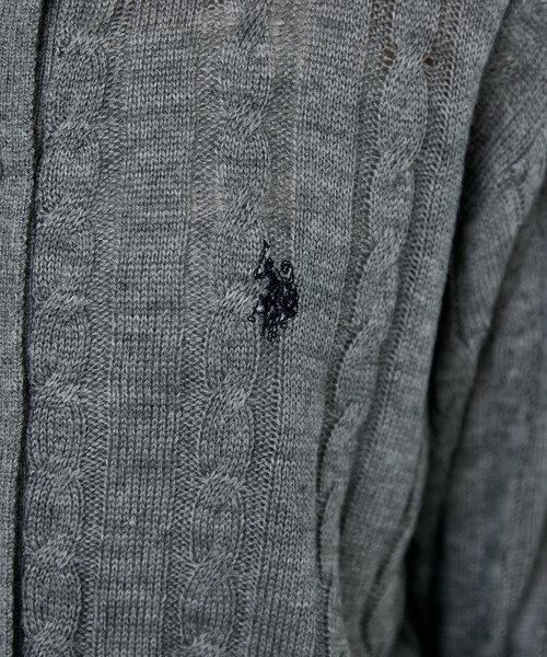 U.S. POLO ASSN.(ユーエスポロアッスン)の「U.S. POLO ASSN. × PUBLUX/ユーエスポロアッスン 別注 ケーブルニット ポロ カーディガン 限定展開(カーディガン/ボレロ・レディース・グレー/チャコールグレー/ネイビー/ナチュラル・フリ-)」の13枚目の写真
