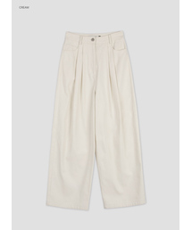 (PT-5813)COLORED TWO TUCK WIDE PANTS