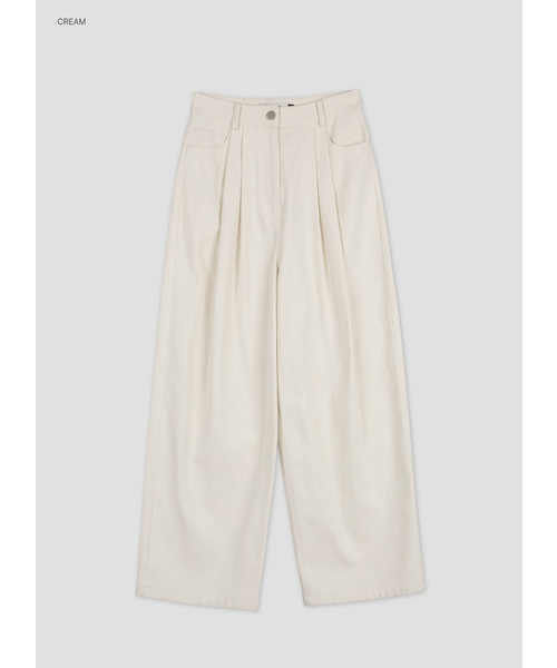 ATELIER NAIN(アトリエナイン)の「(PT-5813)COLORED TWO TUCK WIDE PANTS(その他パンツ・レディース・ネイビー/クリーム・SMALL/MEDIUM)」の1枚目の写真