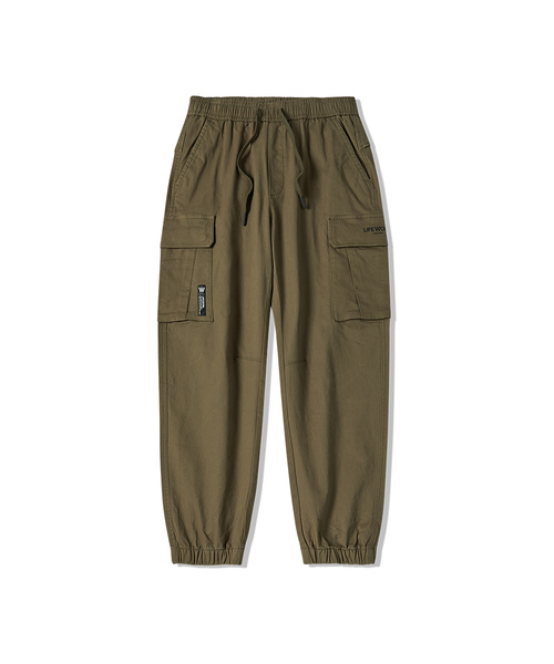LIFE WORK(ライフワーク)の「L1 Wラベル カーゴ ジョガーパンツ(スウェットパンツ・メンズ・カーキ/ブラック・MEDIUM/LARGE)」の1枚目の写真