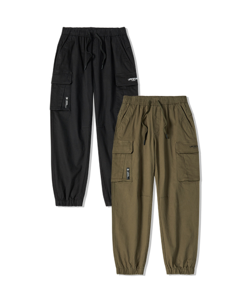 LIFE WORK(ライフワーク)の「L1 Wラベル カーゴ ジョガーパンツ(スウェットパンツ・メンズ・カーキ/ブラック・MEDIUM/LARGE)」の3枚目の写真