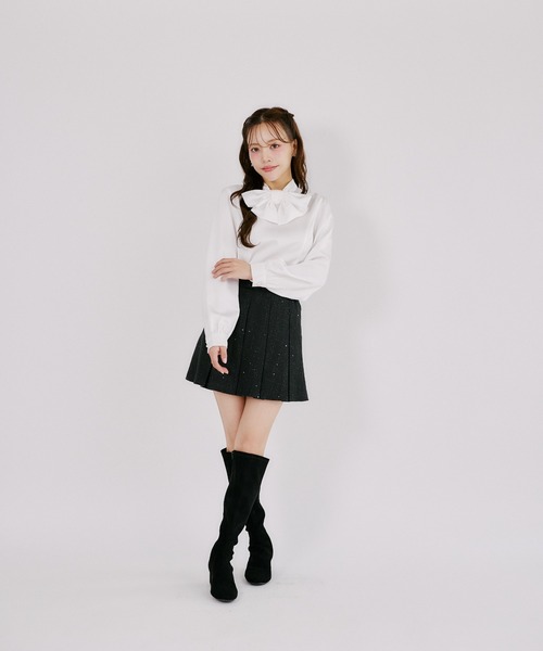 Suyunn(スユン)の「美脚見えラメツイードプリーツスカート(スカート・レディース・ピンク/ブラック・M)」の21枚目の写真