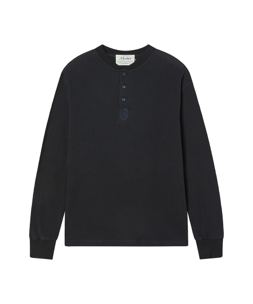 Beyond Closet（-）の「[COLLECTION LINE] ウォッシュドコットン ワッフル ヘンリーネック Tシャツ ブラック（Tシャツ/カットソー・メンズ・その他・MEDIUM/LARGE）」の2枚目の写真