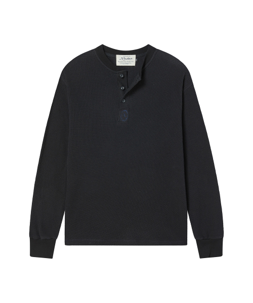 Beyond Closet（-）の「[COLLECTION LINE] ウォッシュドコットン ワッフル ヘンリーネック Tシャツ ブラック（Tシャツ/カットソー・メンズ・その他・MEDIUM/LARGE）」の3枚目の写真