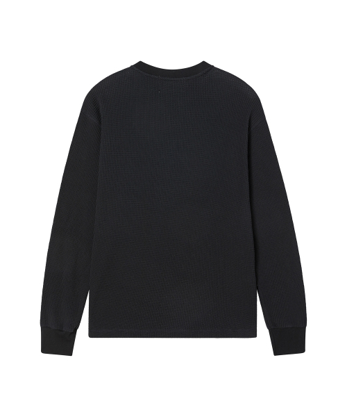 Beyond Closet（-）の「[COLLECTION LINE] ウォッシュドコットン ワッフル ヘンリーネック Tシャツ ブラック（Tシャツ/カットソー・メンズ・その他・MEDIUM/LARGE）」の4枚目の写真