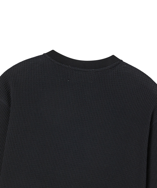 Beyond Closet（-）の「[COLLECTION LINE] ウォッシュドコットン ワッフル ヘンリーネック Tシャツ ブラック（Tシャツ/カットソー・メンズ・その他・MEDIUM/LARGE）」の7枚目の写真