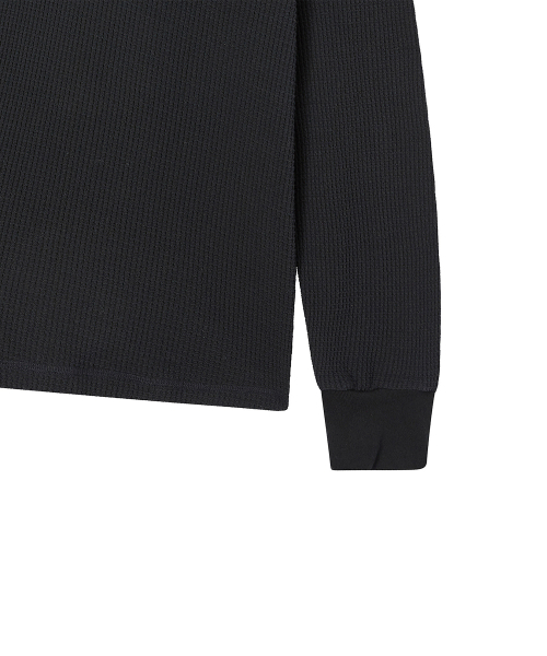 Beyond Closet（-）の「[COLLECTION LINE] ウォッシュドコットン ワッフル ヘンリーネック Tシャツ ブラック（Tシャツ/カットソー・メンズ・その他・MEDIUM/LARGE）」の8枚目の写真