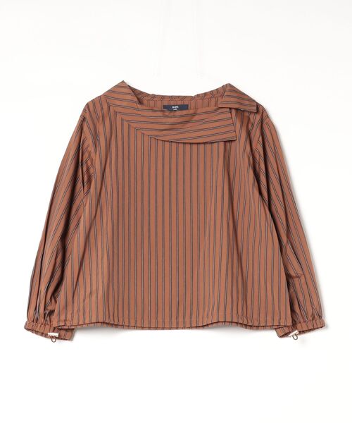 SHIPS Colors（シップス カラーズ）の「63:ROLL COLLAR ST BLOUSE③（シャツ/ブラウス・レディース・ベージュ/ネイビー/ブラウン・ONE SIZE）」の2枚目の写真