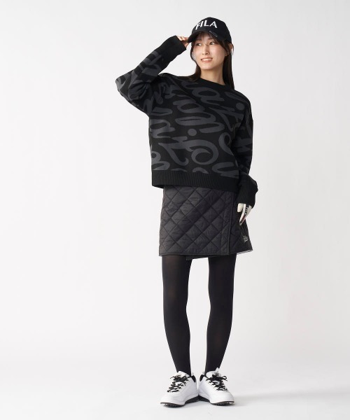 FILA GOLF（フィラゴルフ ）の「【FILA GOLF/フィラゴルフ】レディース総柄ロゴクルーネックセーター　ゴルフ（ニット/セーター・レディース・ブラック/グレー・LARGE/X-LARGE/MEDIUM）」の15枚目の写真