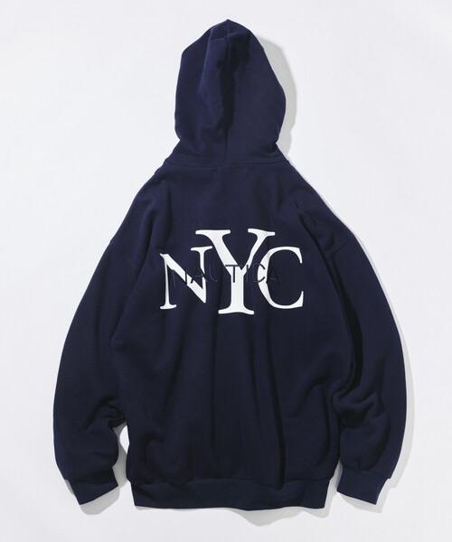 NAUTICA(ノーティカ)の「NAUTICA/ノーティカ リラックスフィット NYCロゴ ジップアップ フーディー(パーカー・メンズ・グリーン/ブルー/オレンジ/ネイビー/ブラック/ライトグレー・XX-LARGE/X-LARGE/LARGE/MEDIUM)」の4枚目の写真