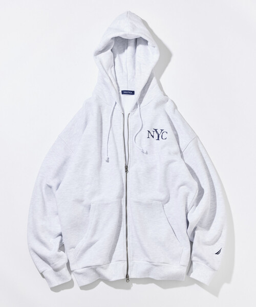 NAUTICA(ノーティカ)の「NAUTICA/ノーティカ リラックスフィット NYCロゴ ジップアップ フーディー(パーカー・メンズ・グリーン/ブルー/オレンジ/ネイビー/ブラック/ライトグレー・XX-LARGE/X-LARGE/LARGE/MEDIUM)」の1枚目の写真