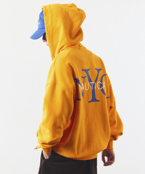NAUTICA(ノーティカ)の「NAUTICA/ノーティカ リラックスフィット NYCロゴ ジップアップ フーディー(パーカー・メンズ・グリーン/ブルー/オレンジ/ネイビー/ブラック/ライトグレー・XX-LARGE/X-LARGE/LARGE/MEDIUM)」の9枚目の写真