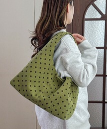 【A4収納可・軽量】コーデュロイドットトートバッグ