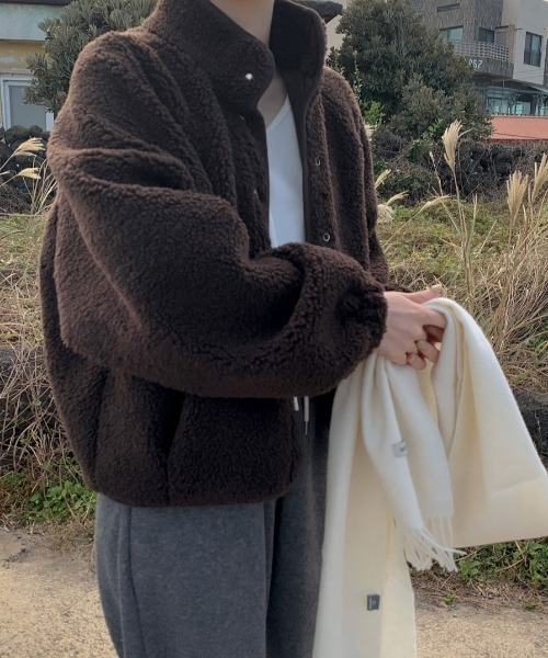 FAVORITO(ファヴォリート)の「スタンドカラーシングルブレストフリースジャケット(その他アウター・レディース・ブラウン/ベージュ・F)」の14枚目の写真