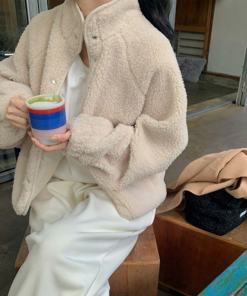 FAVORITO(ファヴォリート)の「スタンドカラーシングルブレストフリースジャケット(その他アウター・レディース・ブラウン/ベージュ・F)」の22枚目の写真