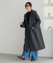中空糸フードロングコート