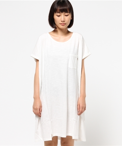 チャイハネ（チャイハネ）の「【チャイハネ】yul スラブコットンワンピース / ビッグシルエットTシャツ（ワンピース・レディース・ホワイト/ブラック/カーキ/ブルー/オレンジ/ターコイズブルー/ネイビー/ライム/レッド・FREE）」の19枚目の写真