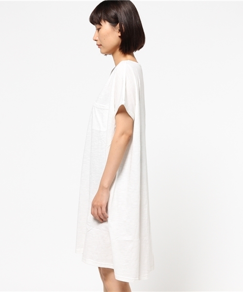 チャイハネ（チャイハネ）の「【チャイハネ】yul スラブコットンワンピース / ビッグシルエットTシャツ（ワンピース・レディース・ホワイト/ブラック/カーキ/ブルー/オレンジ/ターコイズブルー/ネイビー/ライム/レッド・FREE）」の20枚目の写真