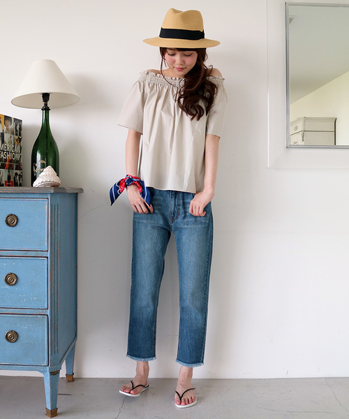 N.（N. Natural Beauty Basic）（エヌエヌナチュラルビューティーベーシック）の「タイプライターオフショルダーブラウス（シャツ/ブラウス・レディース・グレー/ホワイト/レッド/ブラック/ベージュ・MEDIUM）」の22枚目の写真