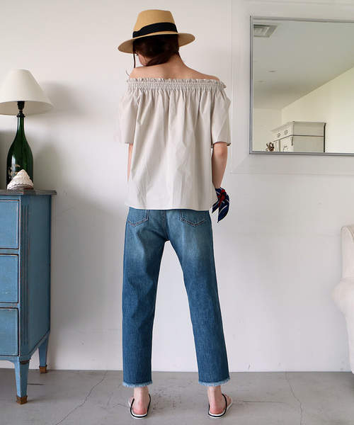 N.（N. Natural Beauty Basic）（エヌエヌナチュラルビューティーベーシック）の「タイプライターオフショルダーブラウス（シャツ/ブラウス・レディース・グレー/ホワイト/レッド/ブラック/ベージュ・MEDIUM）」の13枚目の写真