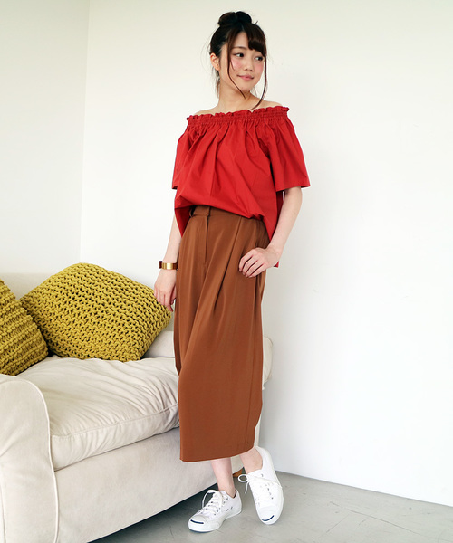 N.（N. Natural Beauty Basic）（エヌエヌナチュラルビューティーベーシック）の「タイプライターオフショルダーブラウス（シャツ/ブラウス・レディース・グレー/ホワイト/レッド/ブラック/ベージュ・MEDIUM）」の16枚目の写真