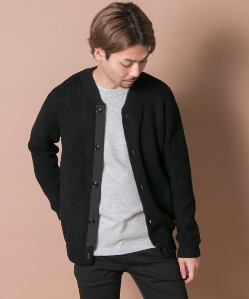 URBAN RESEARCH（アーバンリサーチ）の「UR A/C片畦ニットブルゾン（カーディガン/ボレロ・メンズ・ライトグレー/モカ/ブラック・MEDIUM/LARGE）」の2枚目の写真