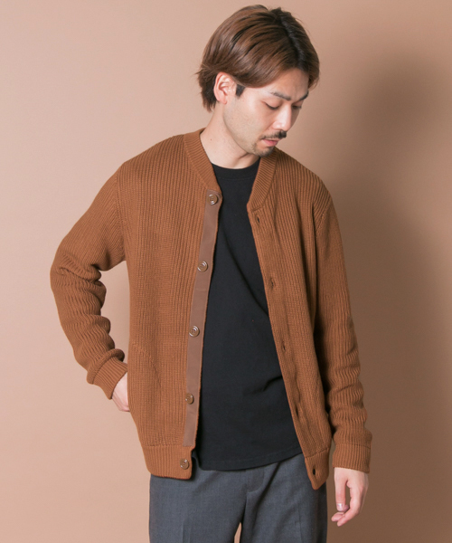 URBAN RESEARCH（アーバンリサーチ）の「UR A/C片畦ニットブルゾン（カーディガン/ボレロ・メンズ・ライトグレー/モカ/ブラック・MEDIUM/LARGE）」の3枚目の写真