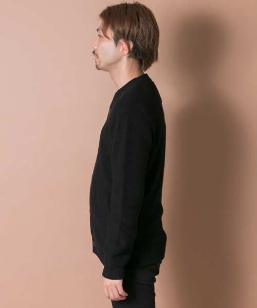 URBAN RESEARCH（アーバンリサーチ）の「UR A/C片畦ニットブルゾン（カーディガン/ボレロ・メンズ・ライトグレー/モカ/ブラック・MEDIUM/LARGE）」の5枚目の写真