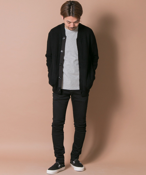 URBAN RESEARCH（アーバンリサーチ）の「UR A/C片畦ニットブルゾン（カーディガン/ボレロ・メンズ・ライトグレー/モカ/ブラック・MEDIUM/LARGE）」の7枚目の写真