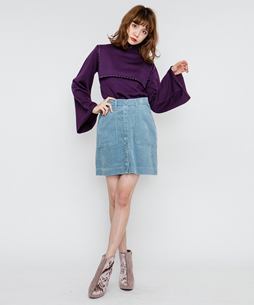 merry jenny(メリージェニー)の「コーデュロイミニスカート(スカート・レディース・ピンク/ブラック/ブルー/ベージュ・MEDIUM/SMALL)」の4枚目の写真